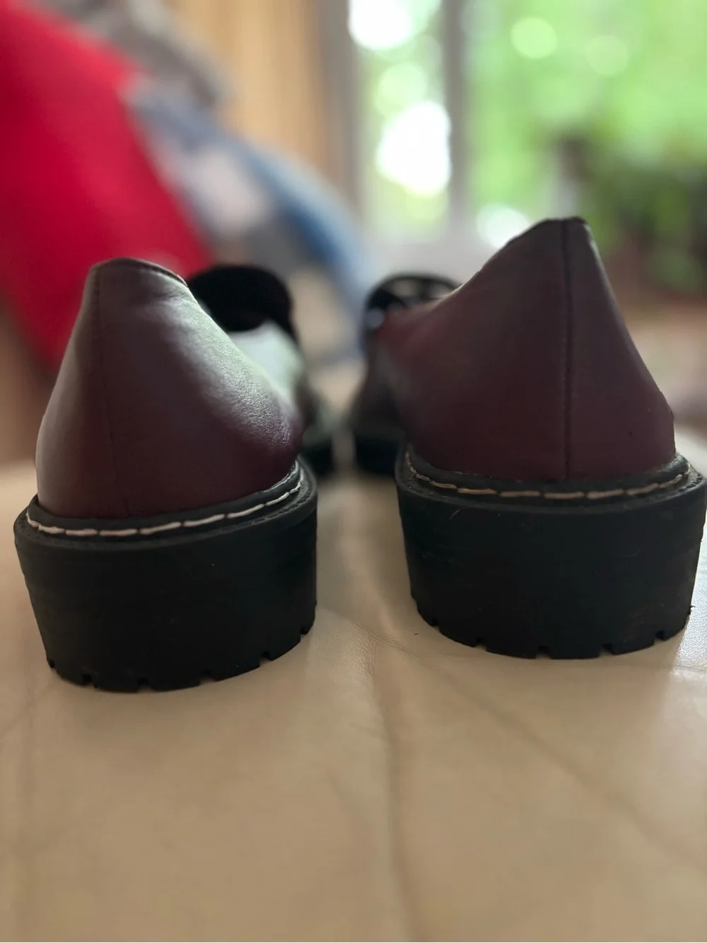 Torrid Burgundy Lug Sole Slip On Penny Loafers Extra Wide Width Size 10.5 WW